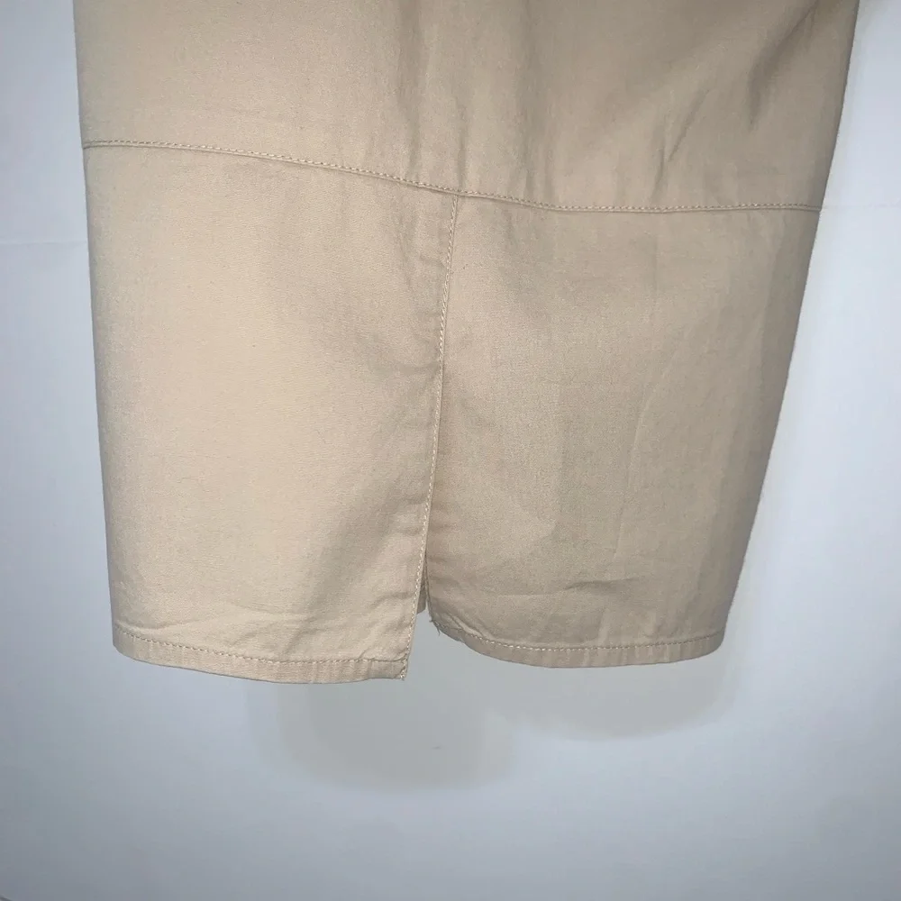 Eileen Fisher Lightweight Poplin Crop Pant Size M Neutral Beige Split Hem - Picture 4 of 8